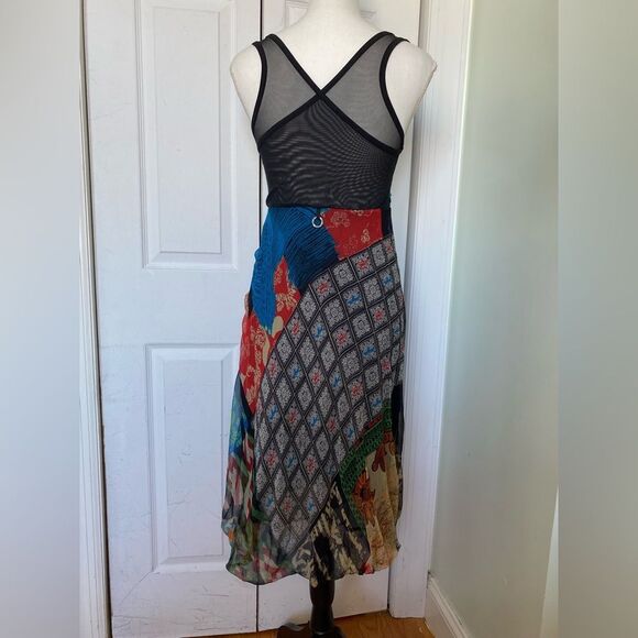 Y2K Save The Queen Mesh Printed Midi Decorated Dress Size M - Picture 4 of 15